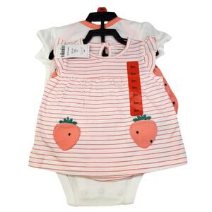 Carters Baby Girl Strawberry Summer Outfit Set 4 Piece Cotton Size 9 Months NEW